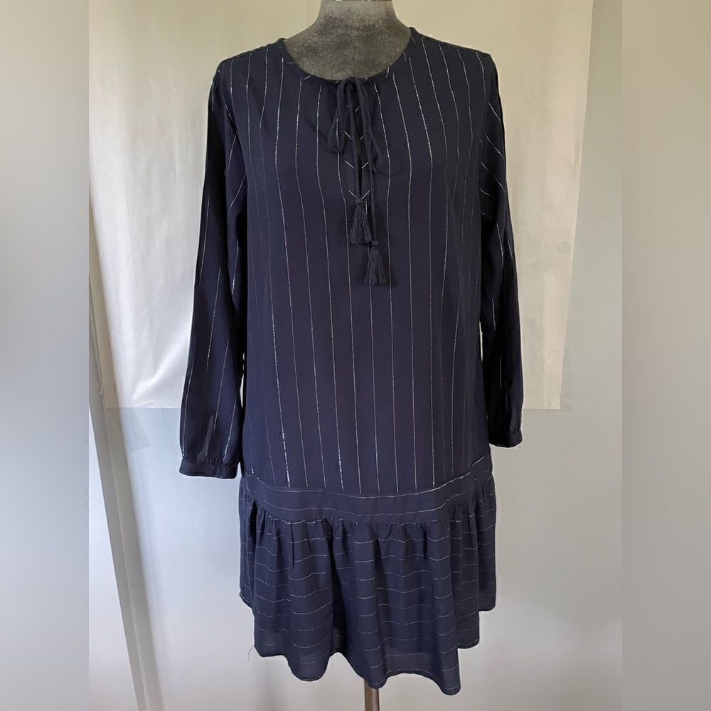 Rails Lydia Panama Stripe Navy Dress Size Medium